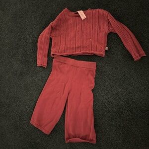 Modern Moments Baby/Toddler Girl cropped sweater set. 18 months